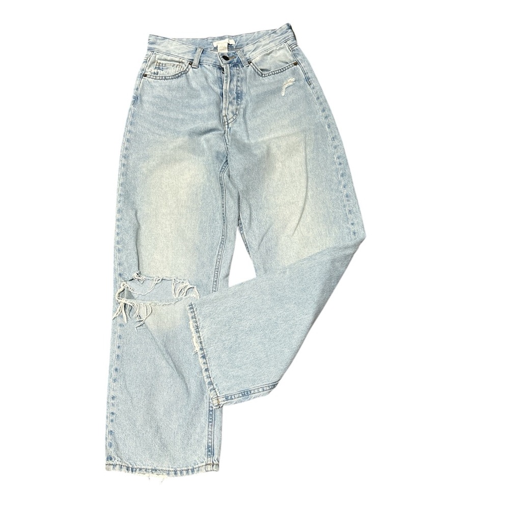 H&M wide leg rip jeans size 4